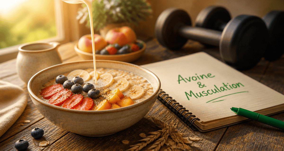 bol flocons d'avoine musculation et haltères