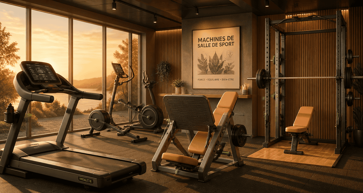 machines de salle de sport modernes avec lumière naturelle