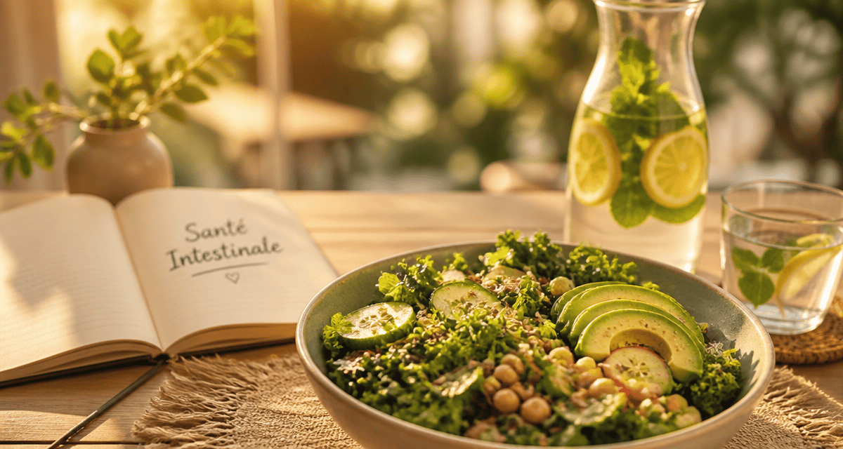 nettoyage du côlon et perte de poids, salade fibres et eau citron