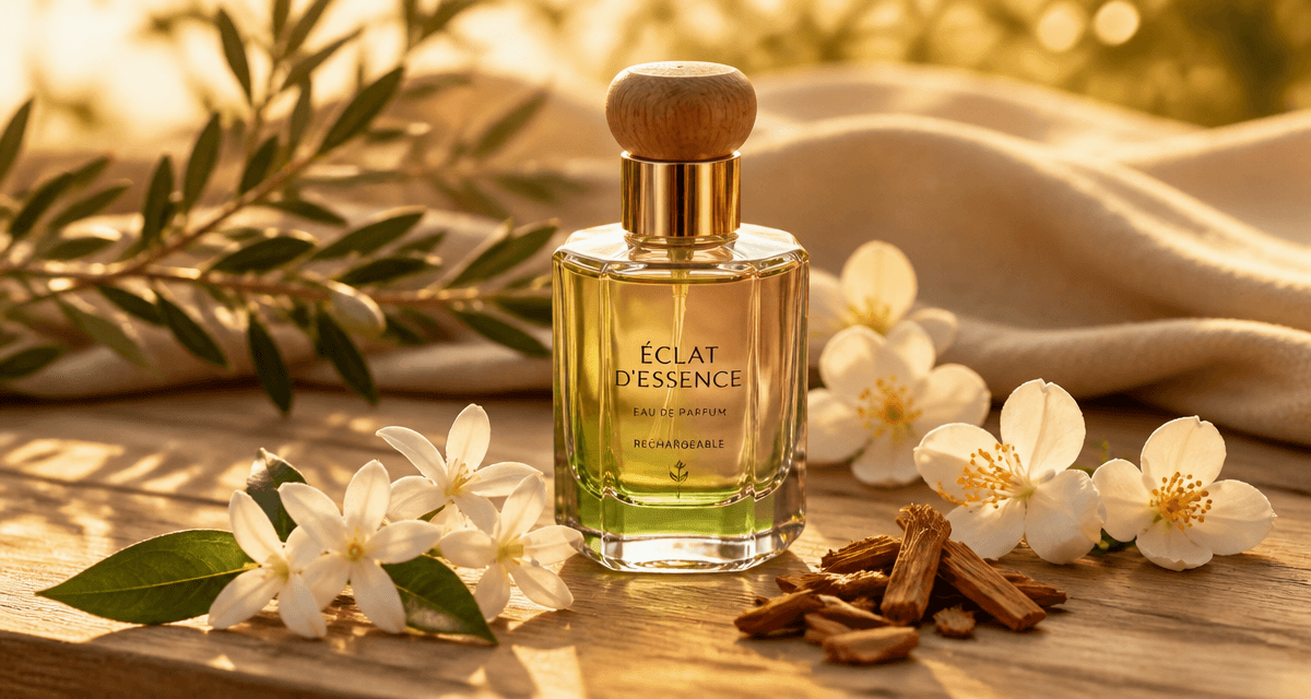 parfum femme 2025 flacon verre fleurs bois