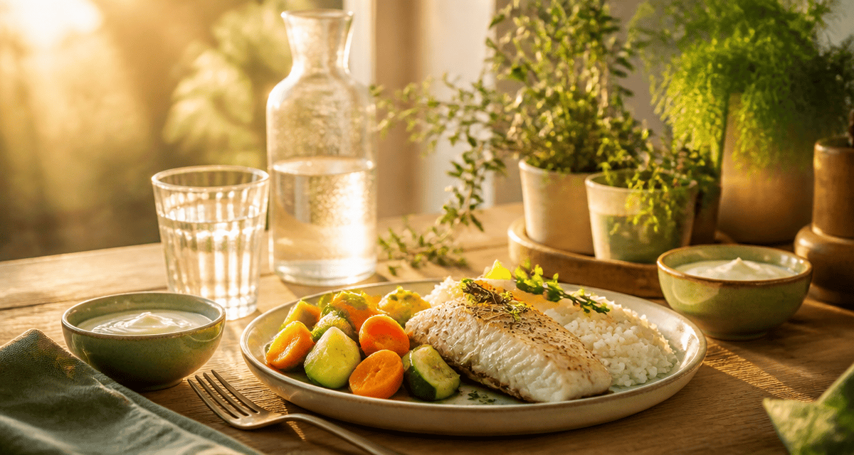 probleme de digestion aliments a eviter assiette legumes poisson riz