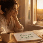 retrouver de l energie mentale carnet et tasse coucher de soleil