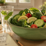 Saladier d'aliments faibles en calories avec légumes frais