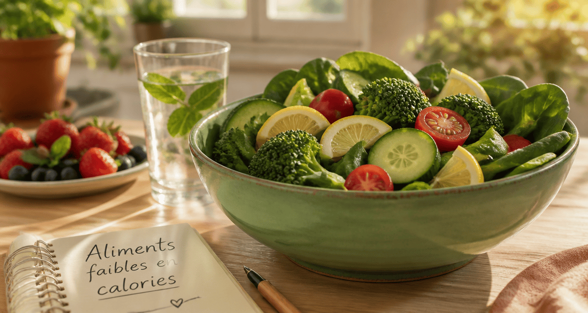 Saladier d'aliments faibles en calories avec légumes frais