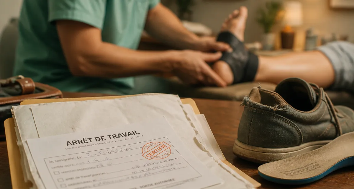 Aponévrosite plantaire durée arrêt de travail : consultation et attelle de reprise