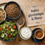 Comment faire baisser la glycemie : quinoa, lentilles, chia et yaourt riches en fibres