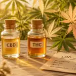 difference cbd et thc flacons sur table bois