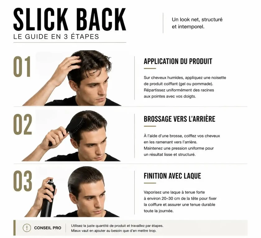 Étapes pour réaliser une coiffure slick back réussie