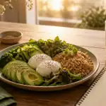 j ai faim tout le temps assiette équilibrée légumes œufs