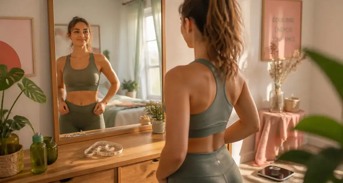 je ne perds pas de poids mais je m affine femme miroir