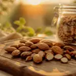 les amandes sont elles bonnes pour la sante sur un plateau en bois