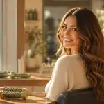 permanente wavy femme cheveux longs salon