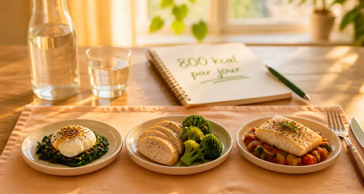 plateau repas 800 calories par jour portions saines