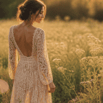 robe boheme dentelle femme champ fleurs
