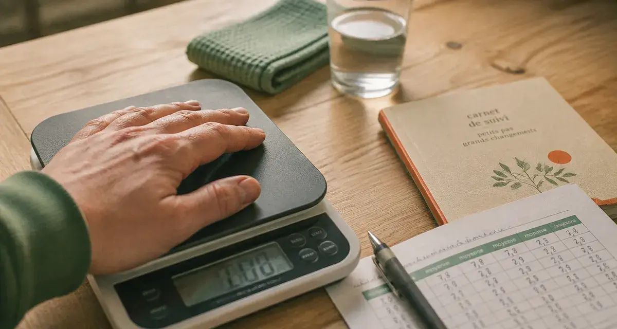 Se peser tous les jours : balance et carnet de suivi