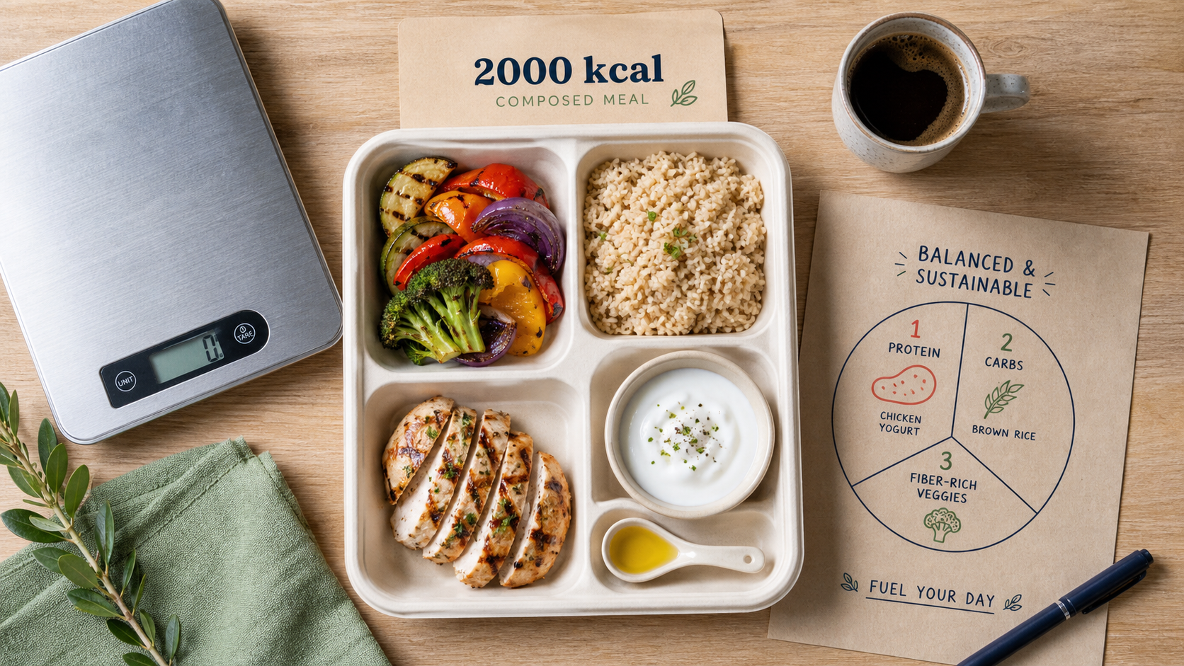 2000 calories par jour : menu concret et ajustements, assiette 2000 kcal