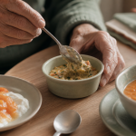 Aliments riches en proteines pour personnes agees : repas 25 à 35 g, flan salé et soupe de lentilles