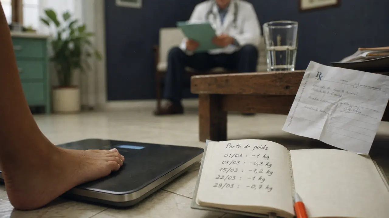Cause perte de poids : bilan médical, balance et carnet de suivi