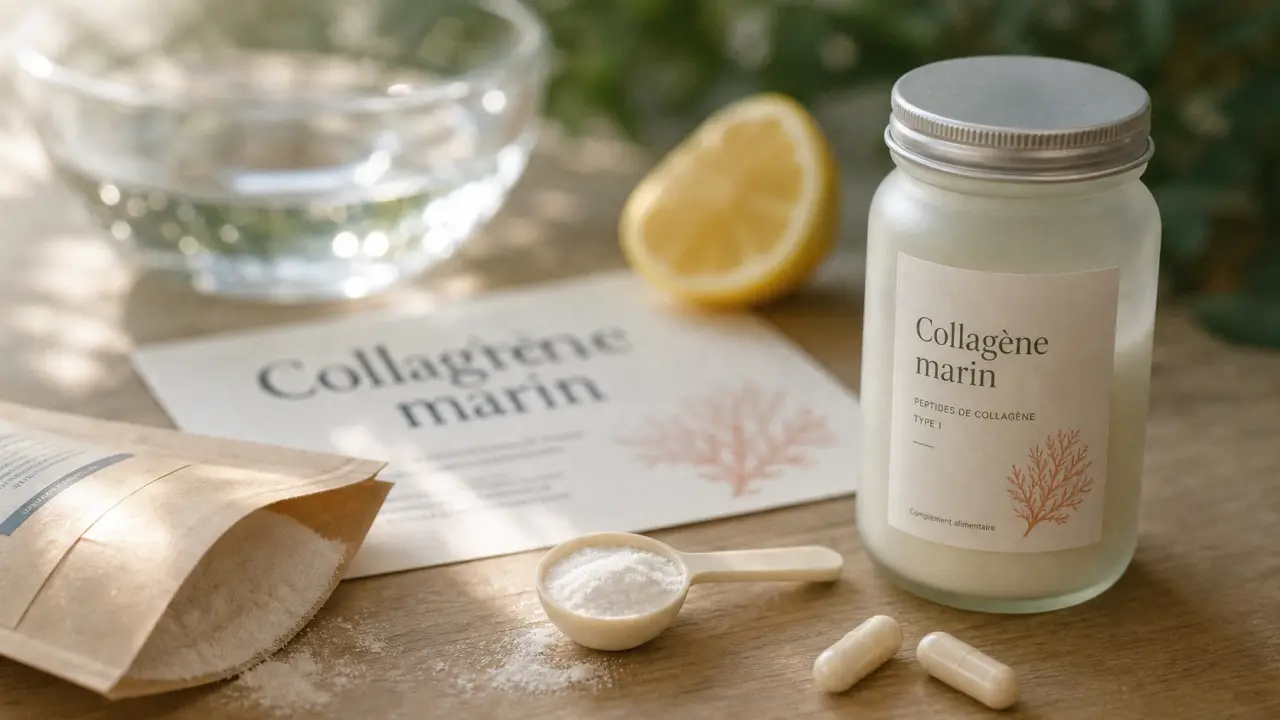 Collagene marin hydrolyse type 1 2000 Daltons : poudre, gélules et sachet