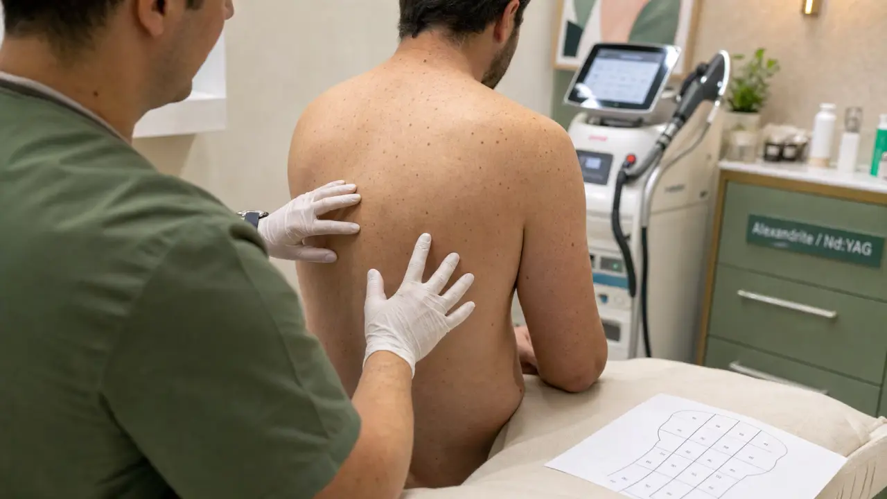 Épilation laser homme dos : consultation Alexandrite ou Nd:YAG