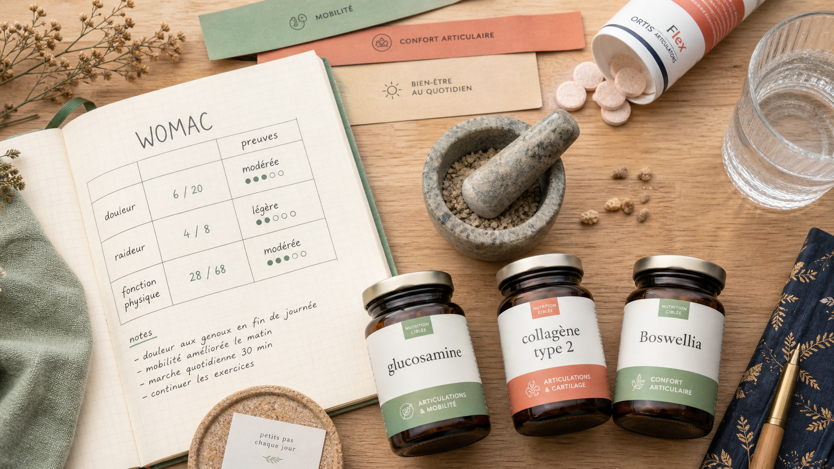 Quel est le meilleur complement alimentaire contre l arthrose : glucosamine, collagène type 2, Boswellia