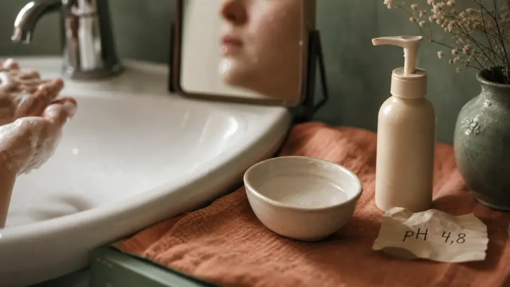 Meilleur nettoyant visage : pH 4,5 à 5,5, textures et erreurs à éviter