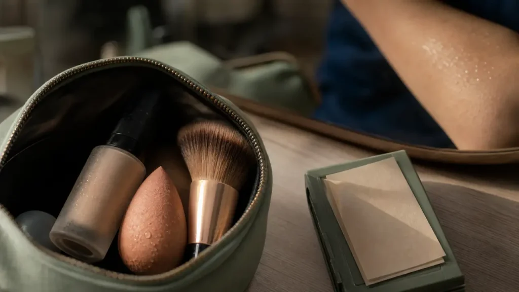 Peau mixte quel fond de teint : base fluide, éponge humide, peau matifiée
