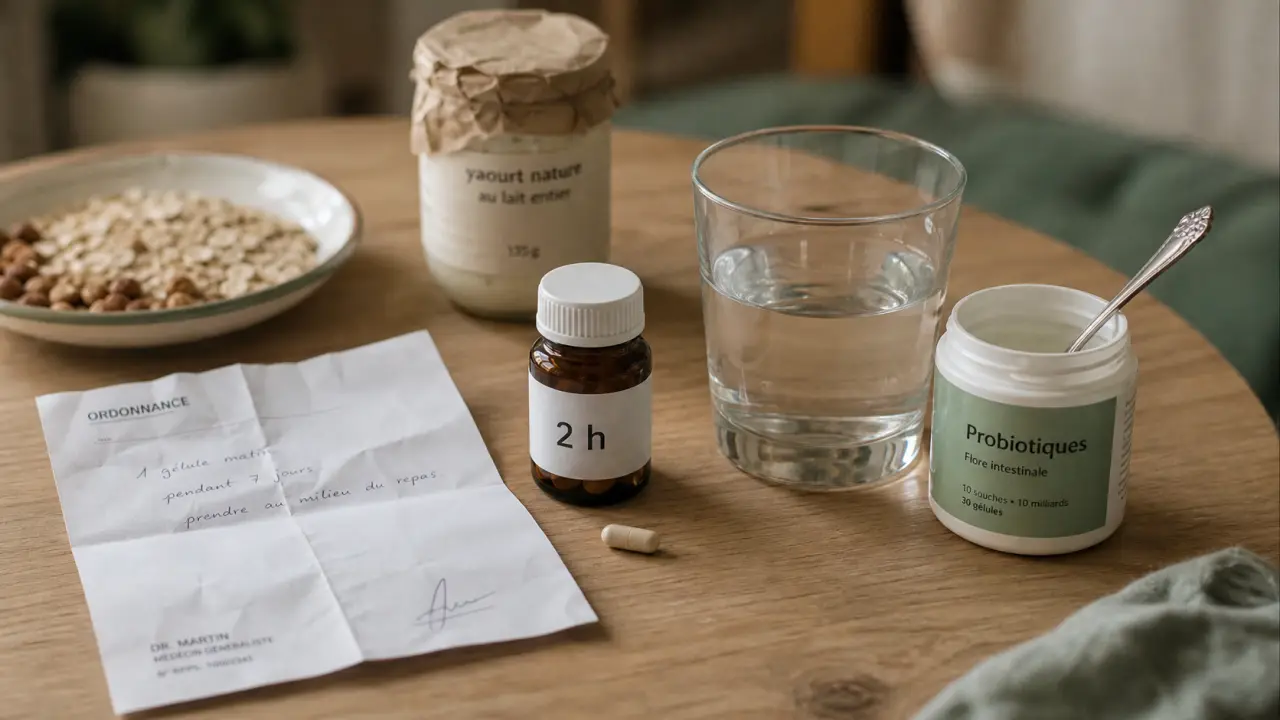 Probiotique apres antibio avec décalage de 2 h et gélules
