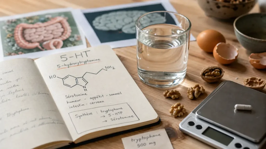 Qu est ce que la serotonine : schéma 5-HT, humeur, intestin et sommeil