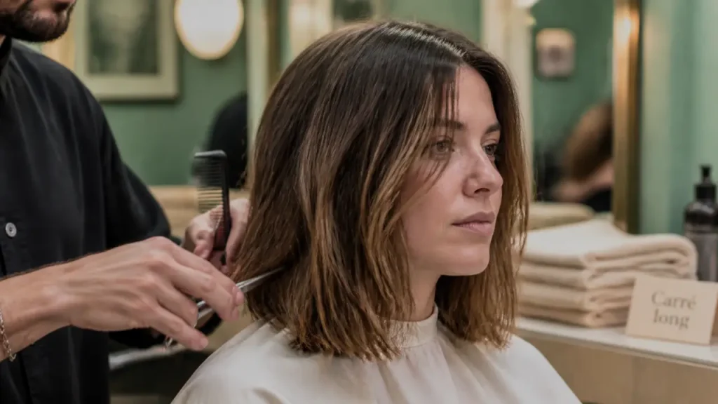 Cheveux épais : le carré long aux clavicules qui évite l’effet pyramide