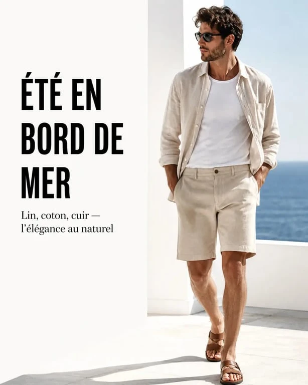 Tenue été homme classe pour les vacances, look bord de mer élégant