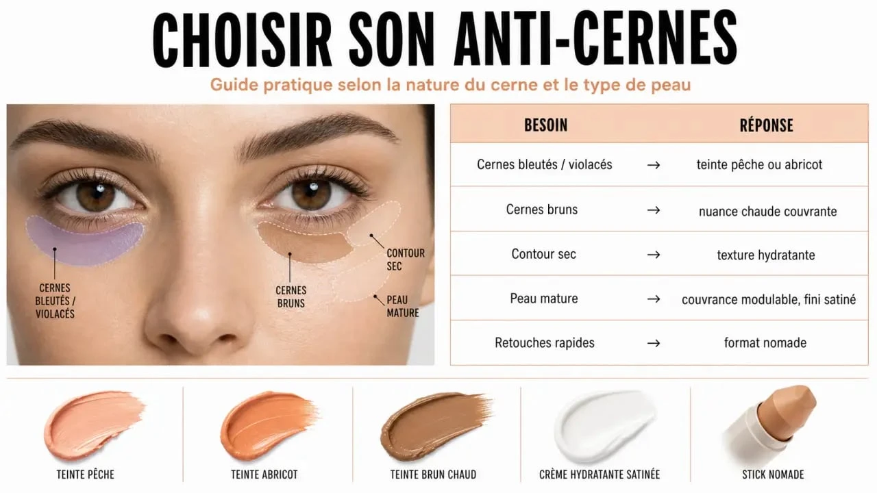 Meilleur anti cernes : choix des teintes et textures selon le type de cerne