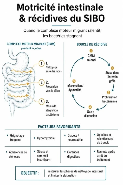 Facteurs de récidive et symptômes du SIBO