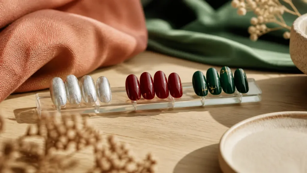 Chrome givré, squoval et rouge glossy : les ongles de Noël 2025 les plus portables