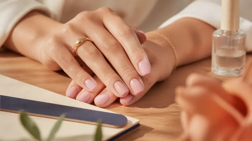 Ongles 2026 tendance : des formes courtes, des couleurs douces et un fini glacé