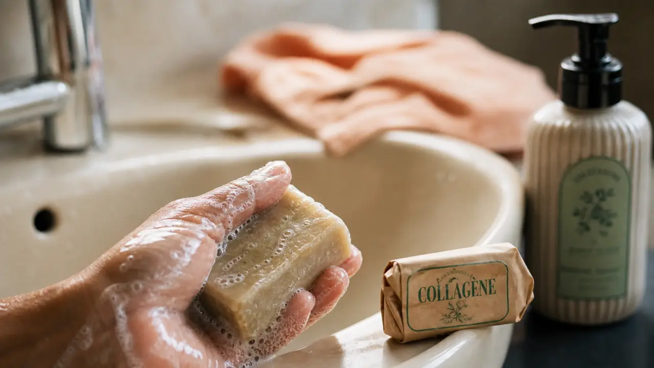 Savon au collagène bienfaits : savon artisanal, peau hydratée, mousse douce