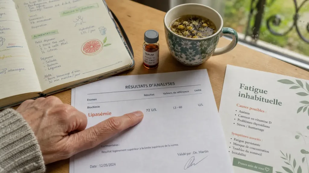 Lipase élevée et fatigue : quand la douleur du haut de l’abdomen impose de consulter