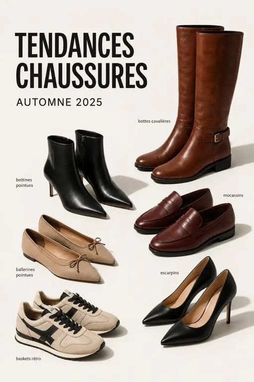 Mode chaussure automne 2025 : sélection éditoriale de bottes, bottines, mocassins, ballerines et baskets rétro