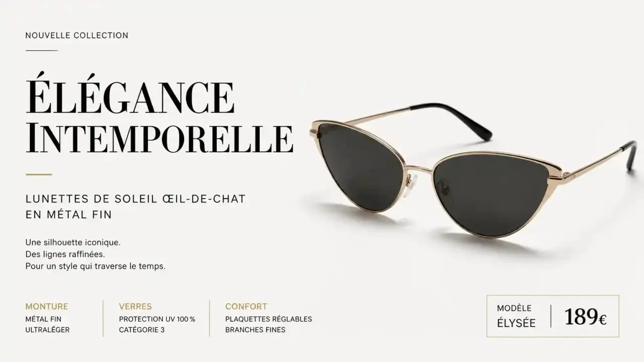 Lunettes de soleil tendance 2026 style cat-eye en métal