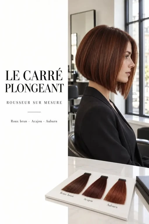 Consultation pour choisir la nuance d'un carré plongeant roux foncé
