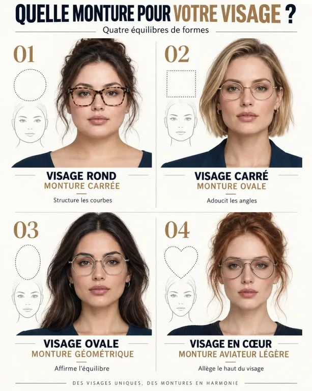 Mode lunettes femme 2026 : quelle monture selon la forme du visage