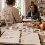 Nutritionniste holistique en cuisine, échange et carnet d’habitudes alimentaires