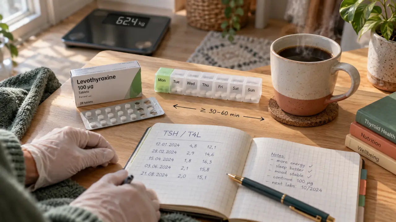 Lévothyroxine pour hypothyroïdie, traitement et perte de poids : TSH / T4L